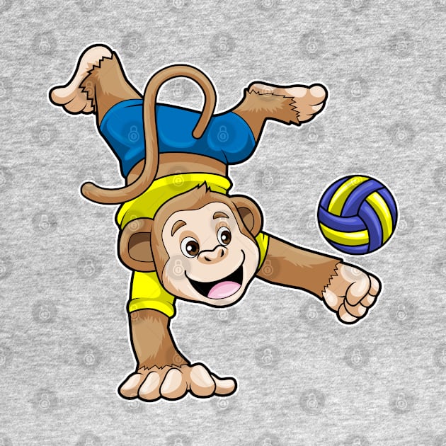 Monkey at Sports with Volleyball by Markus Schnabel